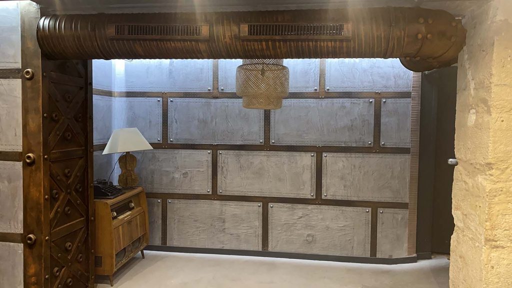 Décoration sur BA13 pour des murs métal style industriel