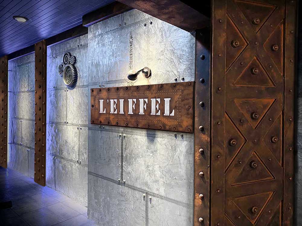 Déco restaurant avec le style industriel et des IPN style Eiffel