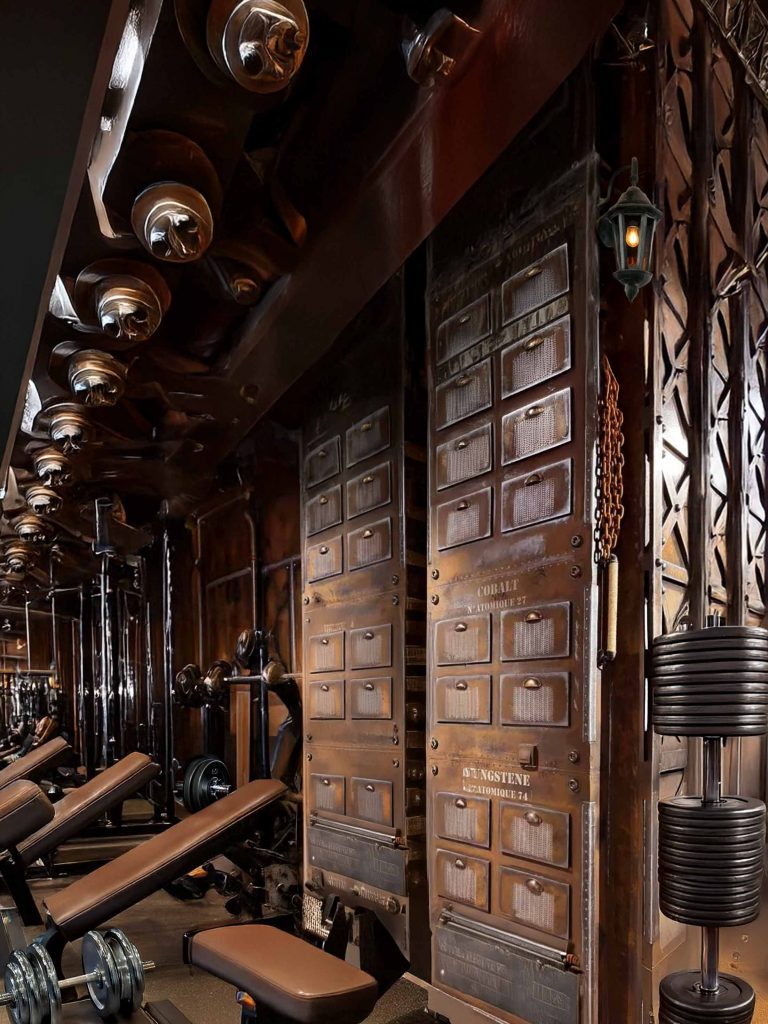 salle de fitness style industriel