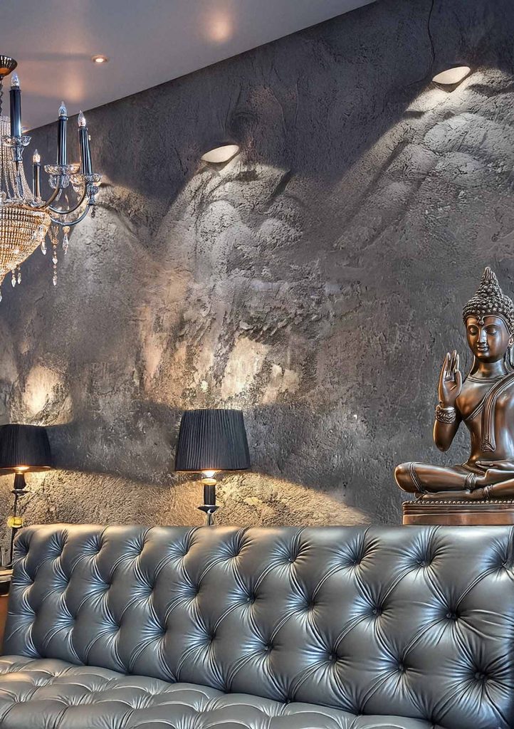 décoration hôtel entreprise fresque effets de matière patine argentée décoration hôtel entreprise fresque effets de matière patine argentée