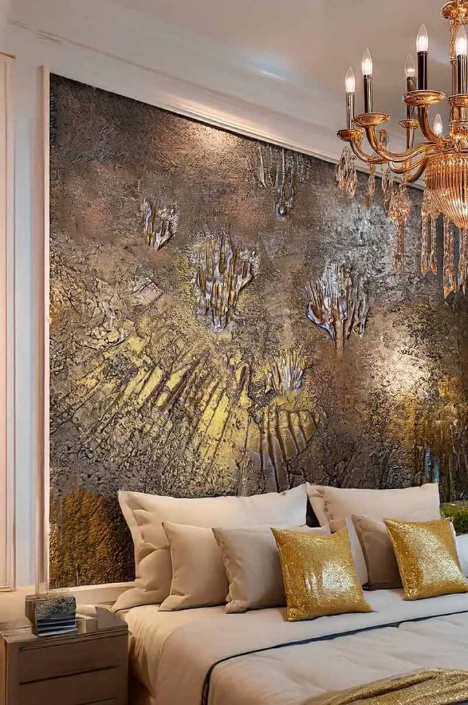 Fresques Murales pour Hôtel de Luxe relief 3D fresque métallique hôtel de luxe