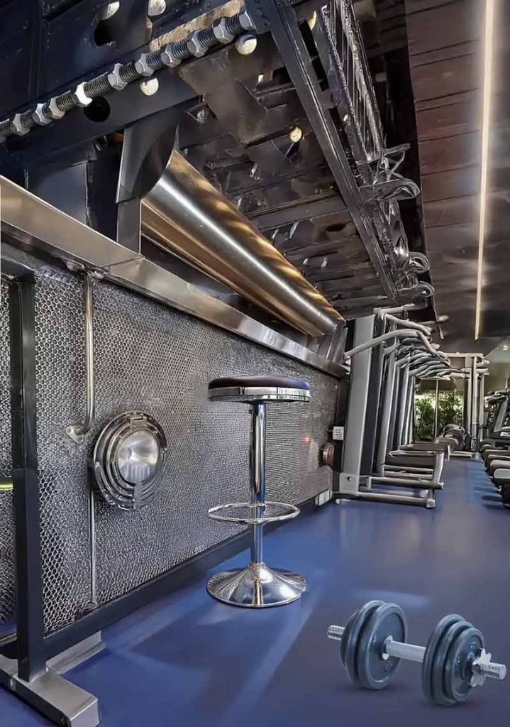 Revêtement mural pour salle de sport peintre décorateur murs salle de musculation industrielle