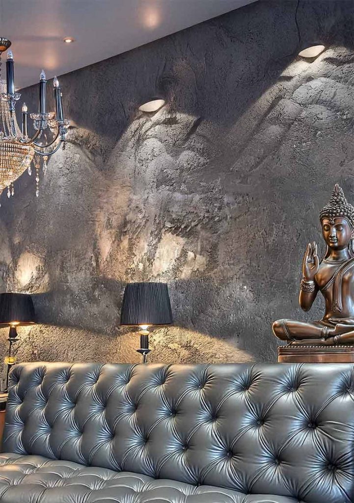 peintre décorateur d'intérieur hôtel de luxe et entreprises décoration hôtel entreprise fresque effets de matière patine argentée