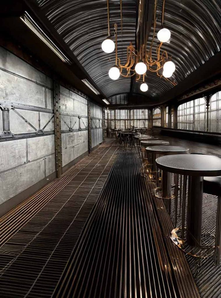 décorateur style Eiffel industriel peintre décorateur murs restaurant style Eiffel